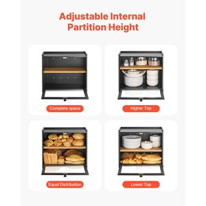 Contenitore per Pane in Bambù a Doppio Strato Homema, Grande Capacità, Portapane da Cucina in Legno Stile Rustico - Product Image 3