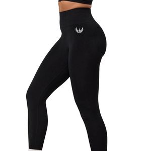 Legging noir taille haute en tricot pour femme, extensible, respirant, écologique, pour le fitness, le remodelage corporel, l'entraînement, le yoga, les vêtements de sport - Product Image 1