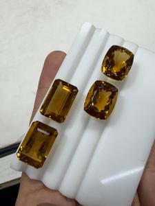 <b>Top</b> Quality Honey Quartz Natural Citrine Emerald Cut Loose Gemstones For Jewelry Making Yellow Rectangle Shape - Product Image 5