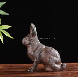 Escultura de conejo Modelo de conejo de aluminio y pieza de exhibición Conejitos hechos a mano Decoración para el hogar Decoración IMPEX - Product Image 5