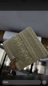 Exquisite Hand-Embellished Eco-Friendly Fancy Romantic Floral Scalloped Lace Saree Border Pearl Beadwork Premium Sheer Mesh 100% - Product Image 2