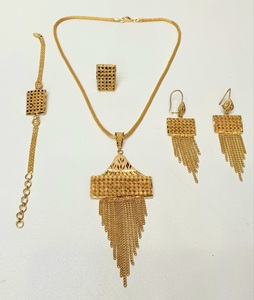 Wholesale Offer Women's 24KT Gold Plated 4GRM Pendant Necklace New Look Gold Filled Bracelet <b>Ring</b> Earring Nouvelle Gift - Product Image 6