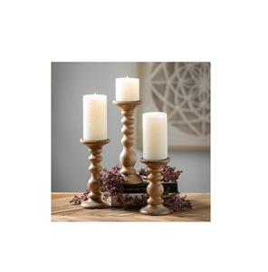 Porte-bougie en bois simple au design moderne, porte-bougie pilier en bois avec écorce d'arbre pour la décoration de la maison, article de fête, meilleure vente - Product Image 3