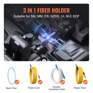 Giuntatrice a fusione APC a 4 motori con giunzione in 6 secondi e riscaldamento in 13 secondi, usata per la giunzione di fibre ottiche SM Clad allineate - Product Image 5