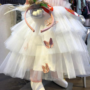ชุดเดรสทำจากขนสัตว์ลายผีเสื้อสำหรับเด็กแฟนซีทุกวัยรวมถึงงานคาดผมลายดอกไม้สำหรับงานปาร์ตี้ฤดูใบไม้ผลิ - Product Image 3