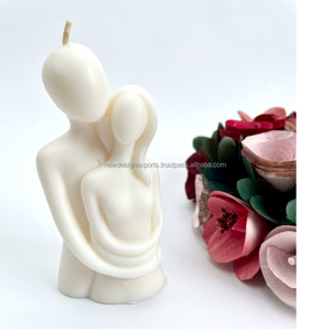Modern Romantic Couple Sculpture Candle – Vegan Soy Wax Wedding & Engagement Decor - Product Image 6