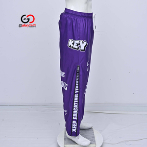 Custom Purple <b>Mens</b> Streetwear Jogger Pants <b>Elastic</b> <b>Waist</b> Drawstring Silk Screen Printed Letter Loose <b>Trousers</b> - Product Image 4