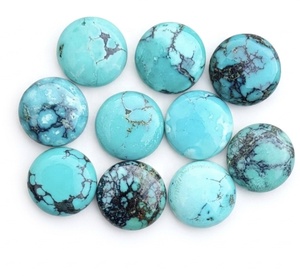 Pierres précieuses naturelles en vrac, turquoise, pièces plates rondes, certifiées IGI, bleues, fournitures pour la fabrication de bijoux, tailles 4mm-20mm - Product Image 1
