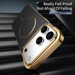 Coque <span class=keywords><strong>rigide</strong></span> sans bordure en PC pour iPhone 17 Pro Max 16 15 14 – Ultra-fine, sensation métal nu, anti-traces de doigts, avec grip arrière - Product Image 5