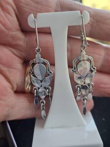 Pendientes Vintage de Plata de Ley con Concha de Abulón, Joyería Artesanal con Piedras Preciosas, Diseño Elegante para Mujer, Venta al Por Mayor para Exportación - Product Image 5