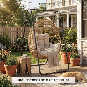 Heavy Duty Solid Steel a Frame Black <b>Hammock</b> Chair Stand Only for Outdoor & Park Supports Hanging <b>Hammock</b> & Egg Chair up 330 LBS - Product Image 2