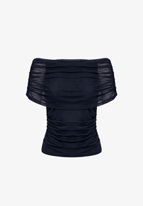 Haut court femme grande taille à épaules dénudées, manches chauve-souris, épaules tombantes, couleur unie, style streetwear d'été, personnalisable avec votre logo, forte demande, impact élevé - Product Image 3