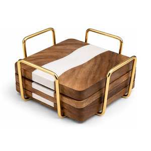 Sous-verre en bois élégant, accessoire de table moderne et rustique, sous-verre en bois abordable, belle base pour tasse, design premium pour bureau et café - Product Image 2