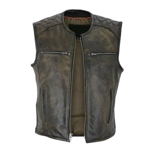 Chaleco de Motociclista de Cuero Vacuno y Piel de Oveja Genuina con Botones a Presión, Estilo Casual para Hombre, de la Marca Proventure Industry, Impermeable y Resistente al Viento - Product Image 5