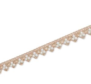 Tela de Encaje Bordado de Alta Calidad, Algodón y Poliéster, Borde de Encaje Floral para Vestido de Novia, Accesorios de Alta Costura - Product Image 1