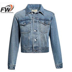 Chaquetas de invierno OEM más vendidas para mujer, chaqueta vaquera negra, chaqueta vaquera de alta calidad a precio económico, chaqueta vaquera lisa de invierno. - Product Image 1