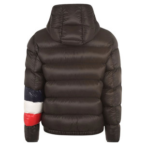 Mens Hooded Puffer <b>Jacket</b> Down Filled Windproof Casual Winter Coat With Color Block Sleeve Design Regular Fit Shinny Bubble Coat - Product Image 2