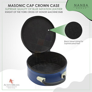 Estuche para Gorra de los Caballeros de York con Cruz de Honor, en Imitación de Cuero Azul, con Emblema KYCH Bordado a Mano - Product Image 3