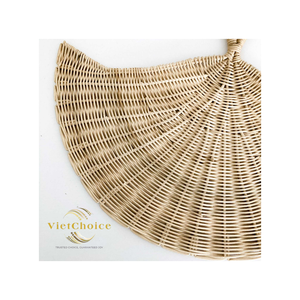 Éventail artisanal en rotin naturel, tissé en feuilles de palmier, éventail rafraîchissant, décoration murale rustique, artisanat écologique, salon, vietnamien - Product Image 4