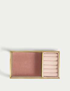 กล่องใส่เครื่องประดับโลหะและแก้วสไตล์โมเดิร์นมินิมอล กล่องจัดระเบียบเครื่องประดับแบบโปร่งใสสุดหรู - Product Image 2