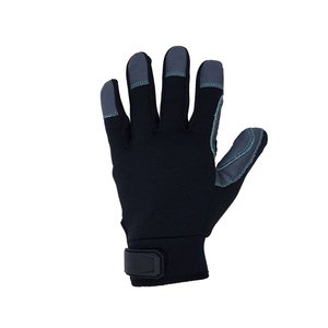 Gants de course en PU à doigts entiers, noirs avec surpiqûres vertes, fermeture auto-agrippante antidérapante pour le cyclisme en extérieur - Product Image 2
