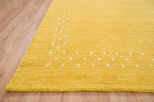 พรมแก๊บเบ้สีเหลือง พรมขนสัตว์ทำมือ พรมตกแต่งบ้านสไตล์โมเดิร์นมินิมอล - Product Image 5