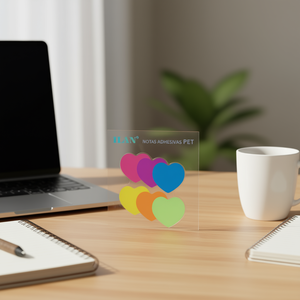 Ilan Foglietti Adesivi PET 75x75mm a Forma di Cuore, 50 Fogli - Product Image 3