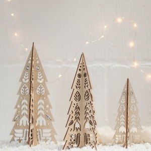 Árbol de Navidad de Madera en Blanco para Pintar, Decoración de Escritorio, Regalo, Adorno para Niños - Product Image 6