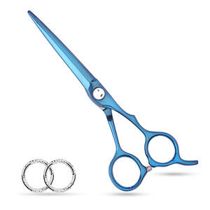 Ciseaux de cheveux en acier inoxydable de salon de coiffure professionnel de 7 pouces ciseaux bleus de haute qualité pointe de lame tranchante pour les cheveux - Product Image 1