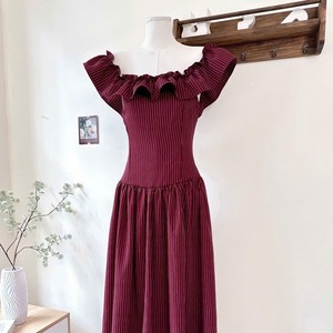 Custom Vintage Mini Bow Spaghetti <b>Strap</b> off Shoulder Woven Daily Natural Waist <b>Dress</b> for OEM Women Summer Wear - Product Image 2