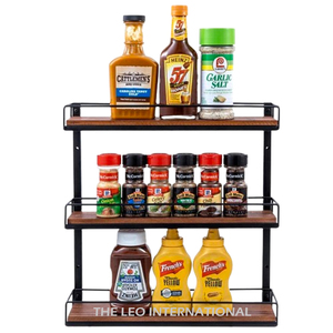 Estante de Almacenamiento Legend, Nuevo, para Especias, Uso Doméstico, Multifuncional, de Vidrio y Bambú, para Cocina y Baño - Product Image 4