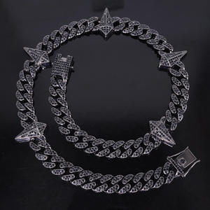 Men's Hip Hop <b>Statement</b> <b>Necklace</b> S925 Gold Plated Cuban Chain With Lab Grown Rhinestone Crystal Design Everyday Wear - Product Image 6