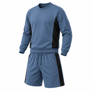 Conjunto de sudadera y pantalones cortos para hombre, elegante y coordinado, con un corte moderno para días informales y para uso diario. - Product Image 1