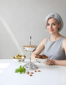 ขาตั้งเค้กชุบเงินสำหรับใส่คุกกี้ ช็อกโกแลต ถ้วยโชว์ขนมหวานสุดหรูสำหรับงานปาร์ตี้ งานอีเว้นท์ บุฟเฟ่ต์ และการจัดเลี้ยงอย่างมีระดับ - Product Image 6