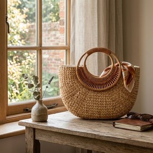 Vietnam Handmade Water Hyacinth <b>Handbag</b> Woven Beach <b>Handbag</b> for Women Summer Style Resort Wear Collection - Product Image 5