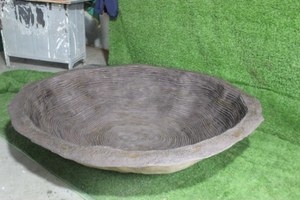 Grande décoration d'extérieur artisanale en FRP, design vague irrégulière, couleur grès, pour jardin - Product Image 2