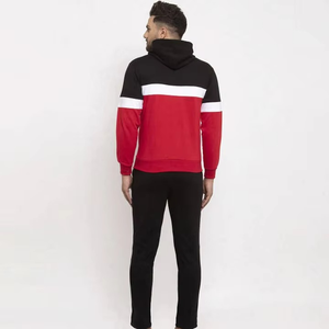 Chándal Deportivo para Hombre en Rojo y Negro con Bloques de Color, Chaqueta con Cremallera de Manga Larga y Bolsillos Laterales, Estilo Deportivo para Otoño - Product Image 3