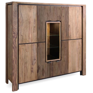 Modern Luxury Eco-friendly Wooden <b>Wardrobe</b> Solid Wood Door Hinged Doors Metal Handles Freestanding Bedroom Dining Living Room - Product Image 1