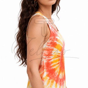 Latest Arrival Gym Wear Women's tank Tops Cotton Material <b>Tie</b> Dyed Quick Dry Breathable Women's tank Tops Customized Logo - Product Image 6