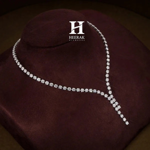 Collar de Diamantes en Forma de Y de Lujo, Chapado en Oro Blanco de 14K, con Diamantes Cultivados en Laboratorio, Collar de Tenis con Colgante para Mujer, Regalo de Joyería para Boda - Product Image 4