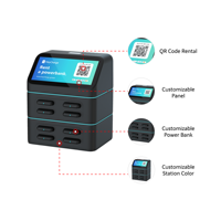 Estación de Carga para Teléfonos Móviles con 4 Ranuras y Código QR, Servicio de Alquiler para Lugares Públicos, Hoteles, Centros Comerciales, Bares y Exteriores