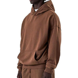 Sudaderas con capucha y sudaderas de felpa gruesa 100% algodón para hombre, de manga larga, con estampado personalizado, serigrafía, cierre completo con cremallera, estilo oversize. - Product Image 5