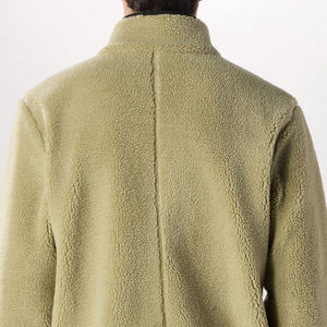OEM Customize Logo <b>Thick</b> Full Zipper Outdoor <b>Fleece</b> <b>Jackets</b> 100% <b>Fleece</b> Fabric Two Tone Color Oversize Sherpa Overcoat for Men - Product Image 3