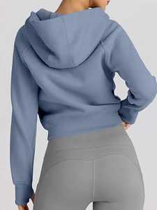 <b>Women</b> Full <b>Zip</b> <b>Hoodie</b> Winter Autumn Custom Printed Blue <b>Grey</b> Fleece Sweatshirt with Hood Pockets Casual Wear Daily Comfort Fit - Product Image 5
