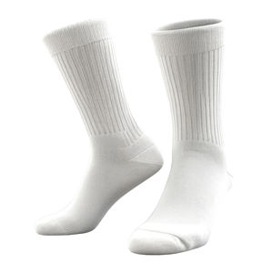 Chaussettes de compression blanches 100 % coton respirantes absorbant la transpiration couleur unie décontractées pour le basketball pour adultes automne standard - Product Image 5