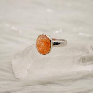 Bague en pierre de soleil d'Oregon, faite à la main, en argent sterling, avec pierre précieuse orange, bijou élégant pour femme - Product Image 2