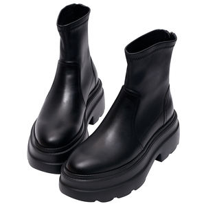 Botas de Combate con Plataforma de 7.5cm para Mujer, Marca Ann'S, con Cierre, Suela Gruesa, Tacón Robusto, Forro Acolchado en el Talón, de Cuero Genuino, Resistentes al Agua - Product Image 3