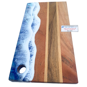 เขียงไม้ Thatwood ลายคลื่นเรซิ่นสีม่วง งานแฮนด์เมด สไตล์ชายทะเล สำหรับใช้ในครัว - Product Image 3