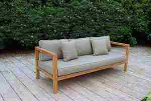 Elegante Conjunto de Sofás para Exteriores con Estructura de Madera de Acacia Natural - Product Image 6