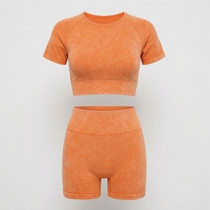 Conjunto de 2 Piezas de Alta Calidad para Mujer, Estilo Formal, Sólido, por Encima de la Rodilla, Camiseta de Manga Corta y Pantalones Cortos - Product Image 1